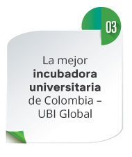 12.ª mejor incubadora universitaria del mundo y la mejor de Colombia.